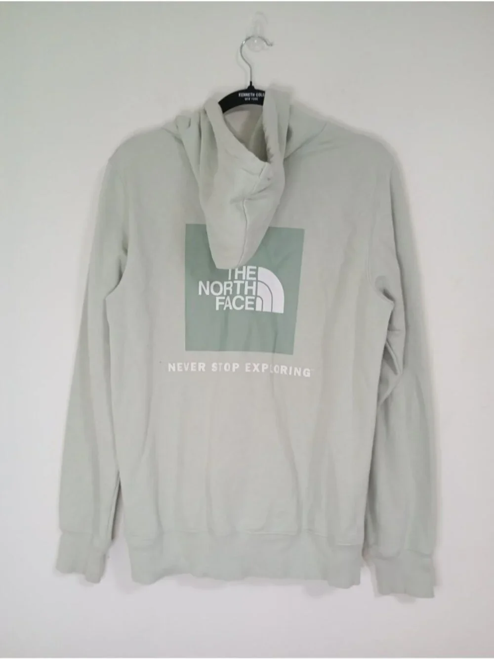 The North Face Mens Light Green Pullover Hoodie Size S Cotton Blend